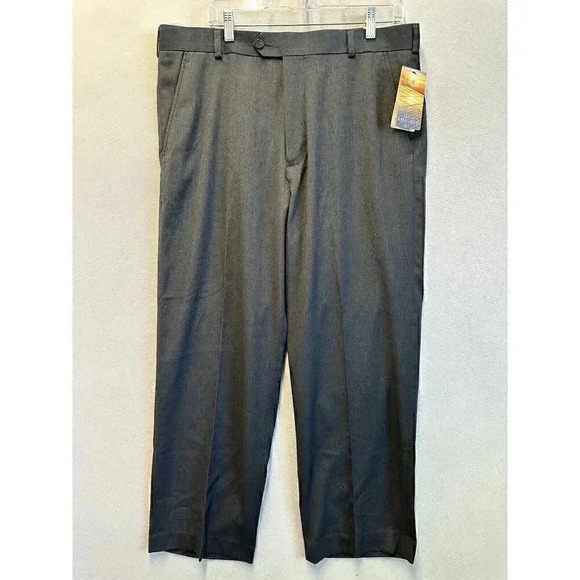 NWT‎ George Men’s Classic Fit Flat Front Gray Pants Size 36x29 - Picture 1 of 9